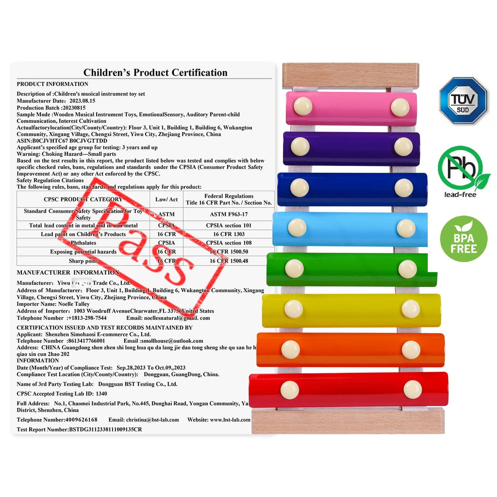 Xylophone for Toddlers 1-3 Kids Musical Instruments for Toddlers 1-3 B