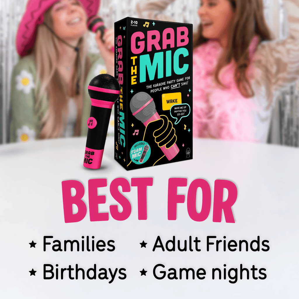 Lucky Egg Official Grab The Mic – Family Karaoke Board Game w/Foam M