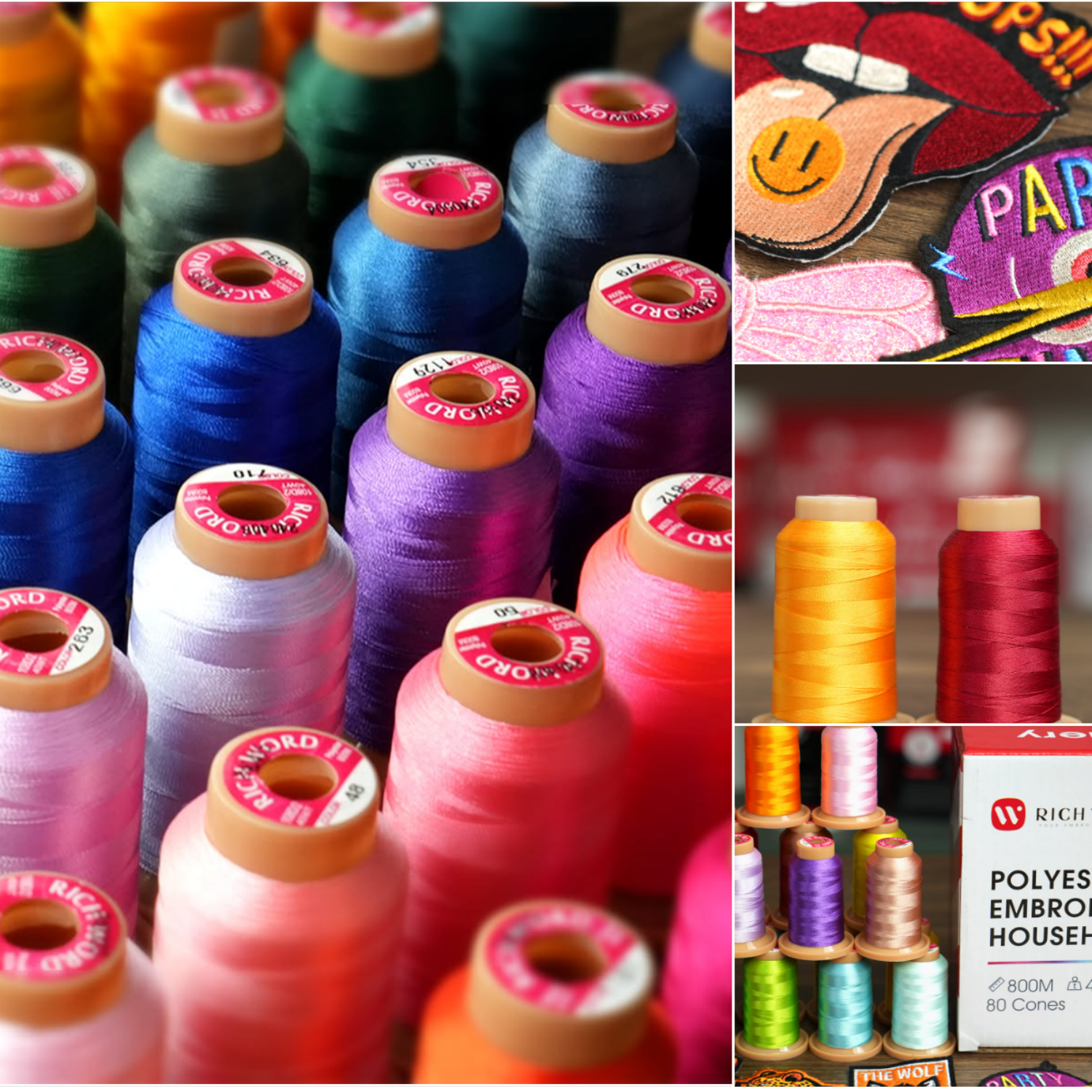 RICHWORD Embroidery Thread 40 Colors, 800M (874Y) Polyester Thread Kit