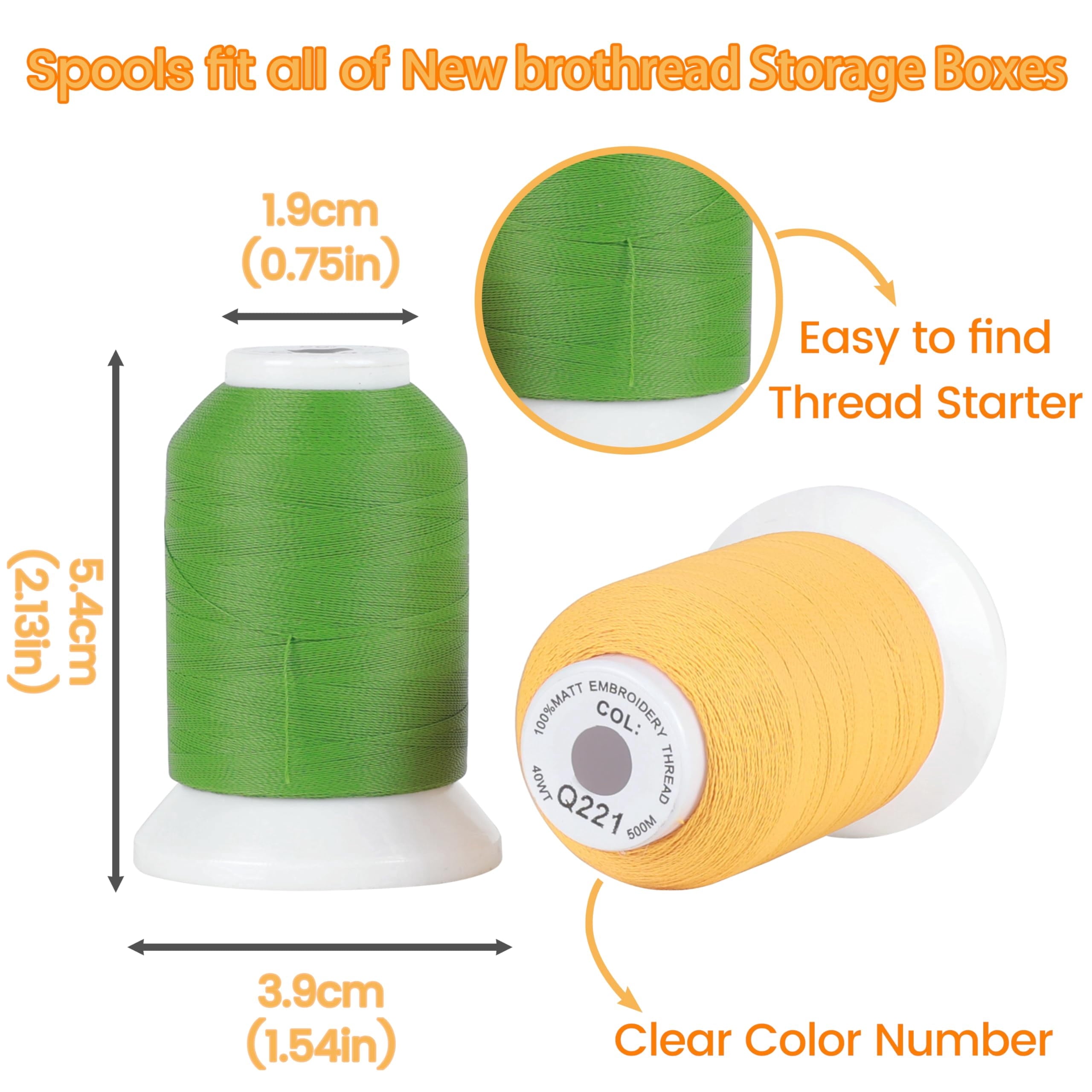 100% Frosted Matt Embroidery Machine Thread 52 Spools 40WT Each Spool