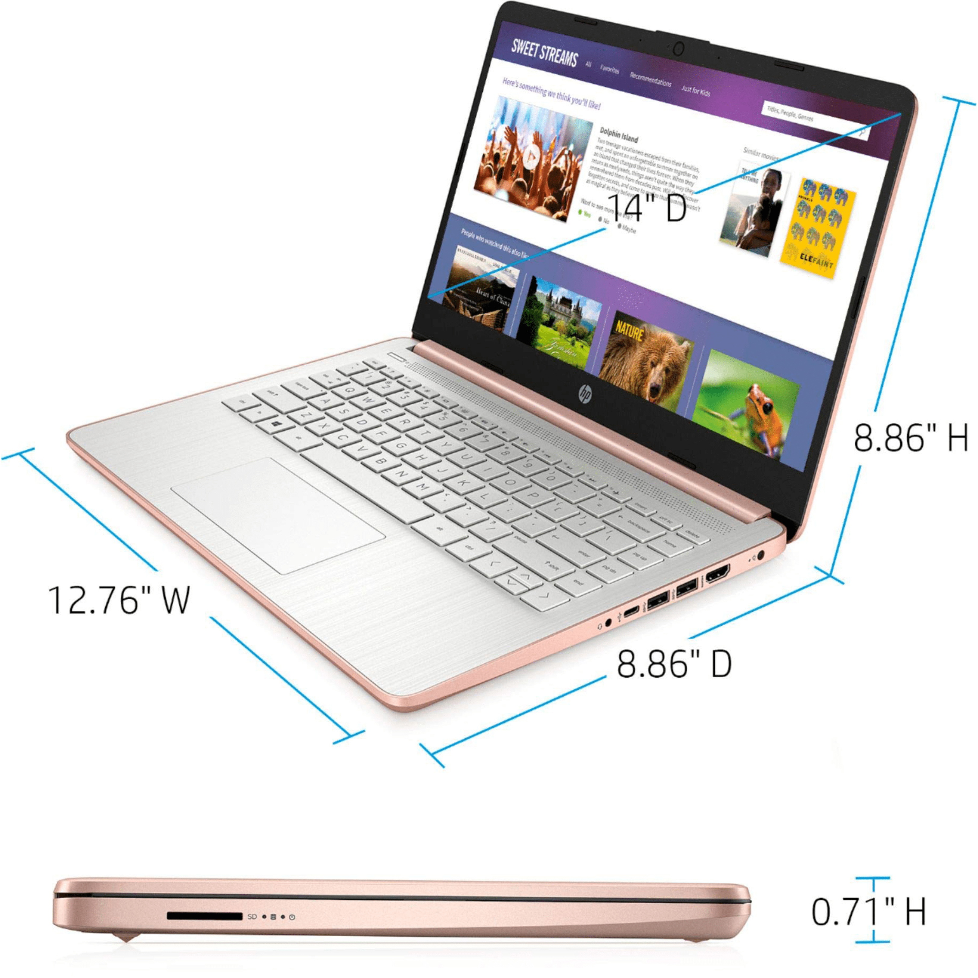 HP 14" Laptop 4GB RAM, 128 GB Storage