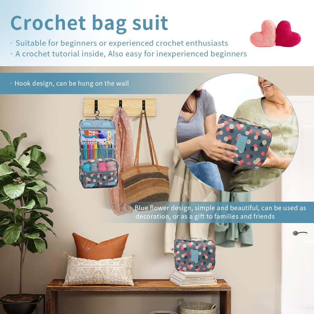 Wiher Complete Crochet Kit for Beginners,130 Pcs Crochet Kit Including
