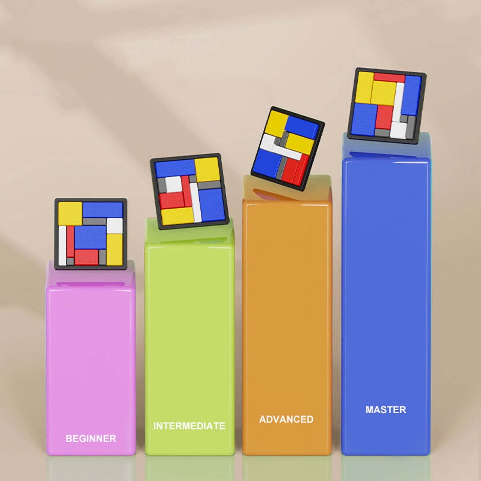 Coollooc Geometric Block Jigsaw Puzzle Game, Puzzle Blocks Tangram Bra