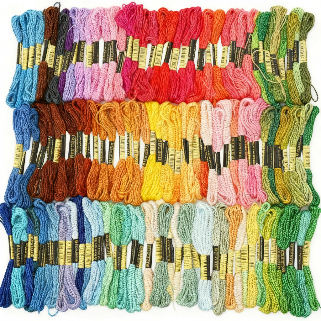 Tcwhniev 200 Pack Embroidery Floss Rainbow Colors, 8.75 Yards Cotton C