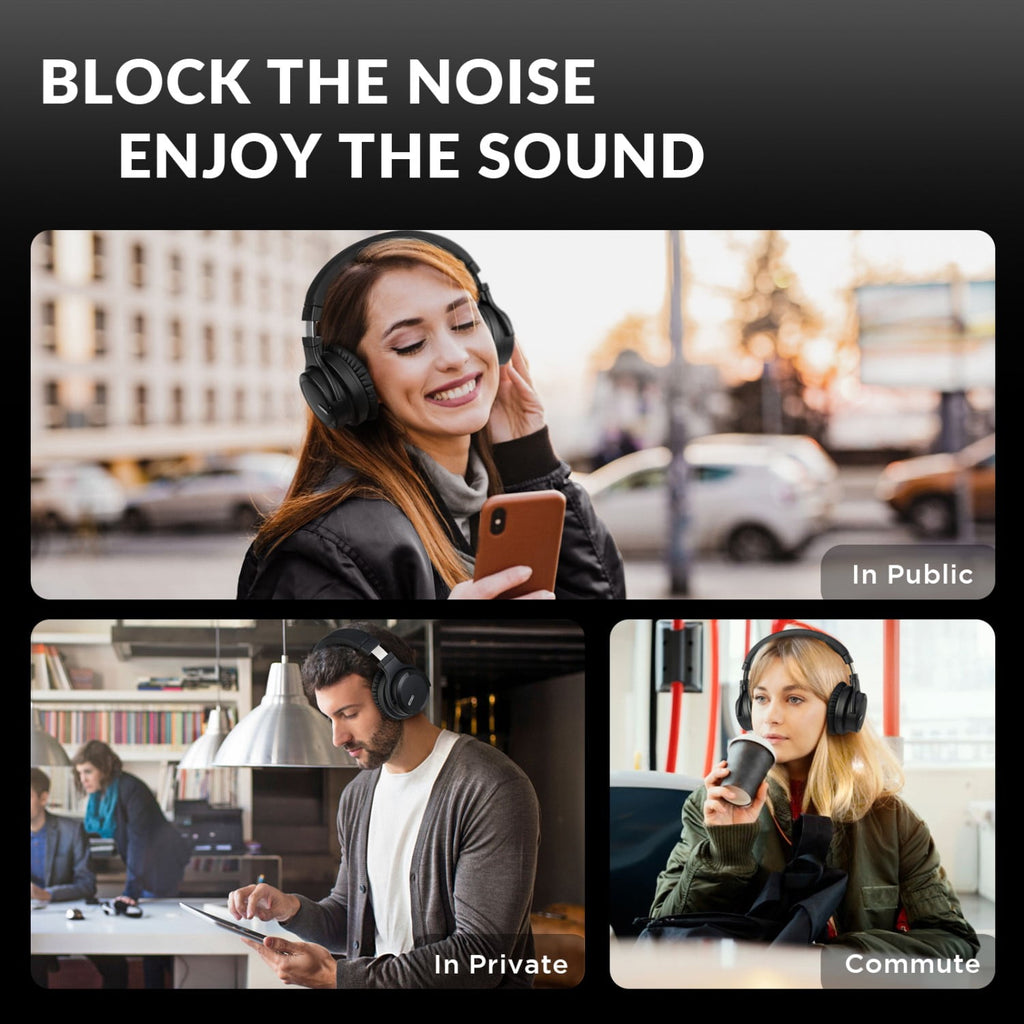 Bluetooth Headphones Noise Cancelling Headphones Wireless & Wired over