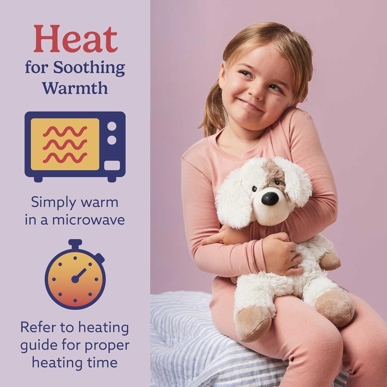 warmies 13” Puppy Stuffed Animal, Microwavable Heated Plushies and W