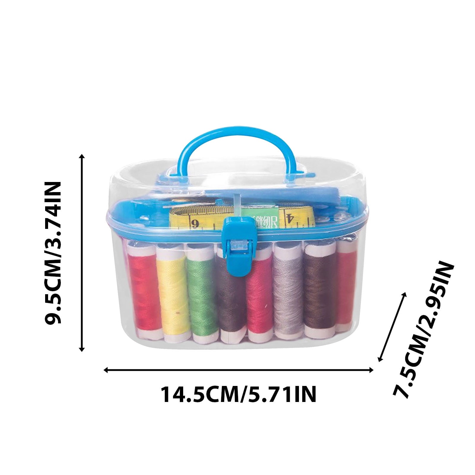 LiUMX Deluxe Sewing Kit with Double-Layer Storage Box - 16 Colored Thr
