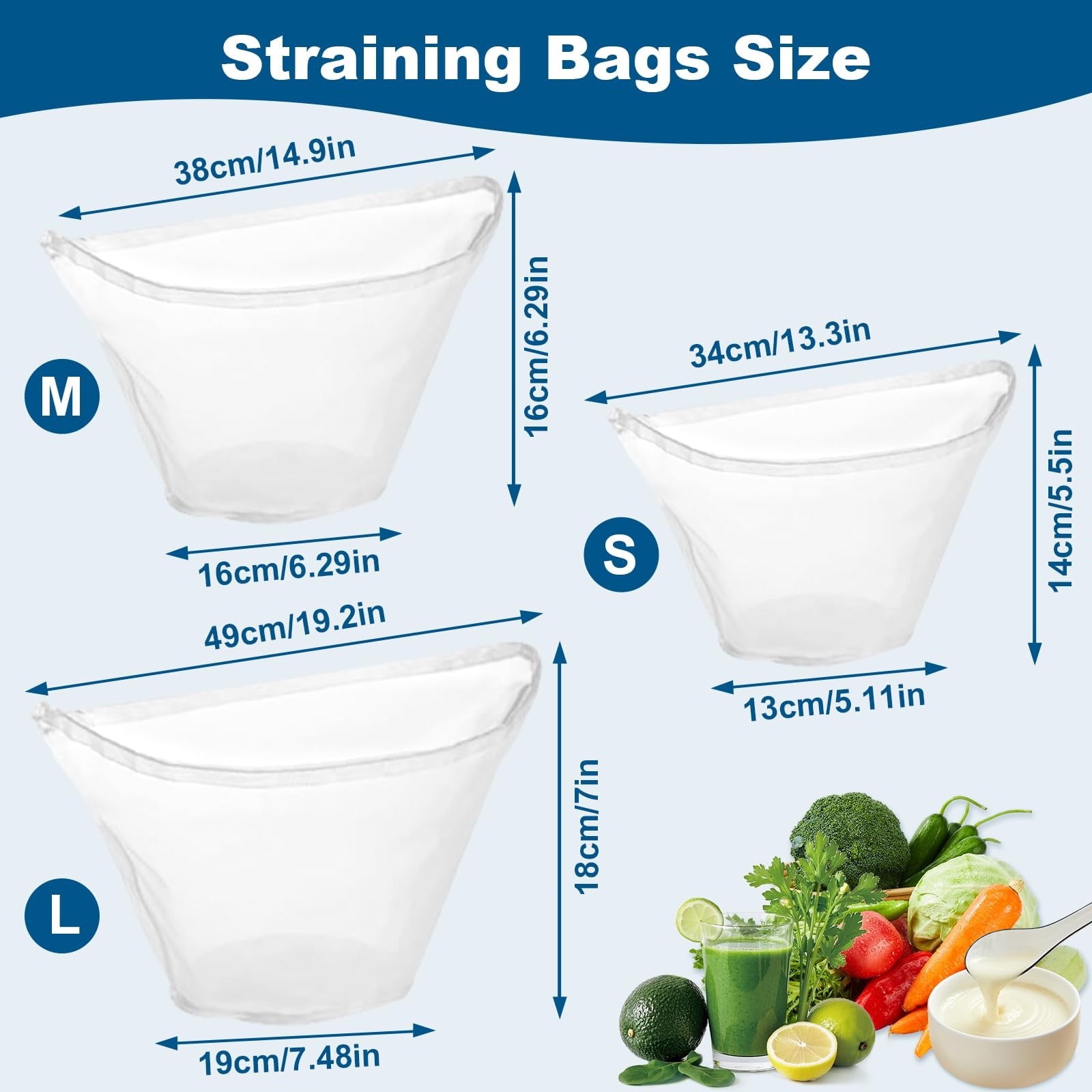 Reusable Cheesecloth Straining Bags, Nut Milk Cheese Making Bags, Cook