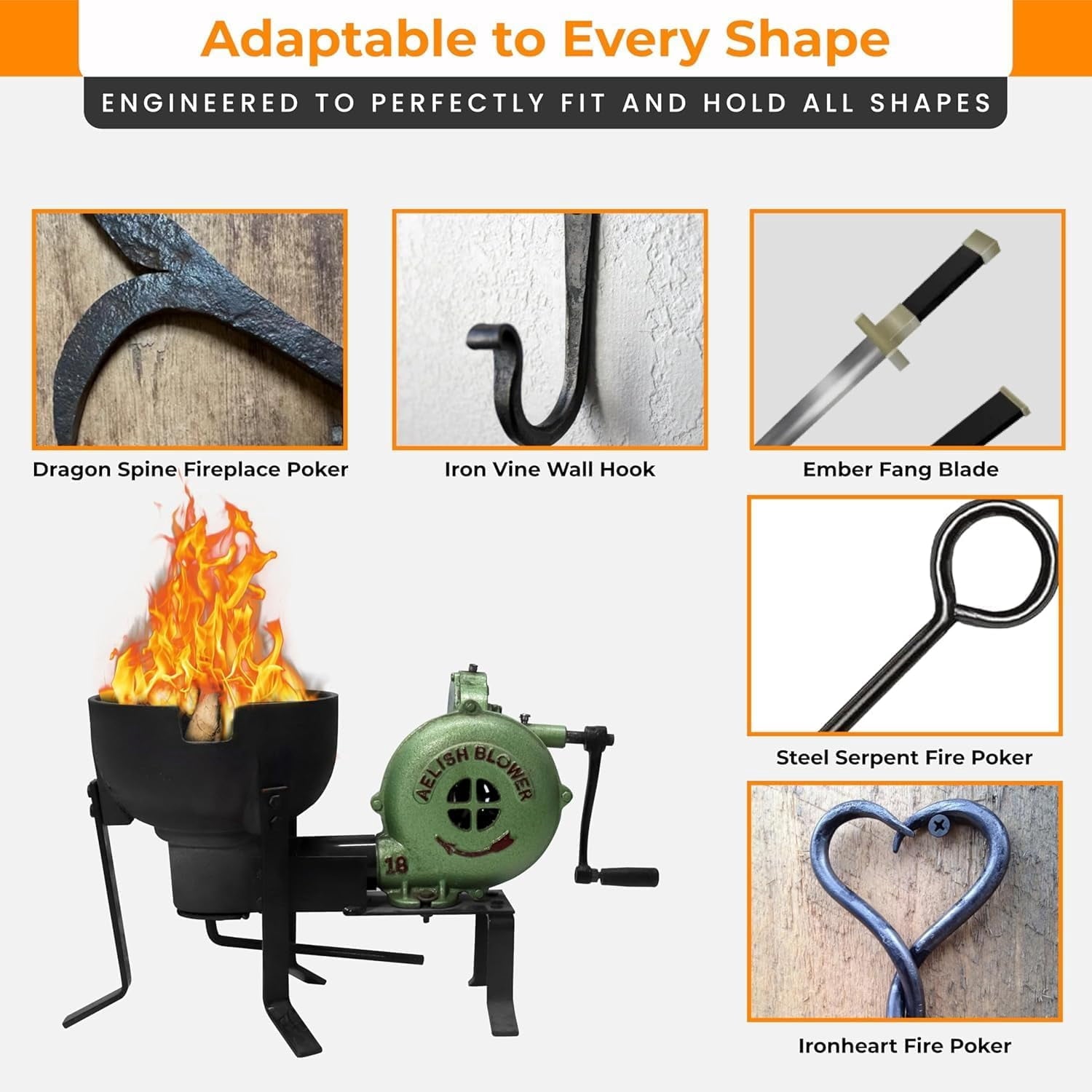 Blacksmithing Coal Forge Furnace with Hand Blower for Knife Making For