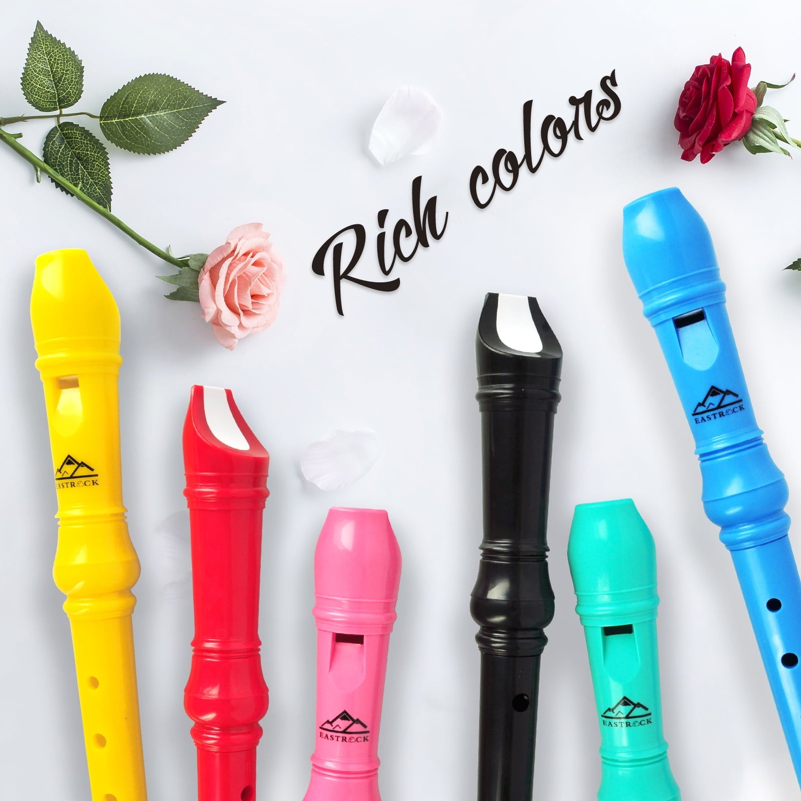 EASTROCK Recorder Instrument 3Pcs Soprano Recorder Flute C Key German
