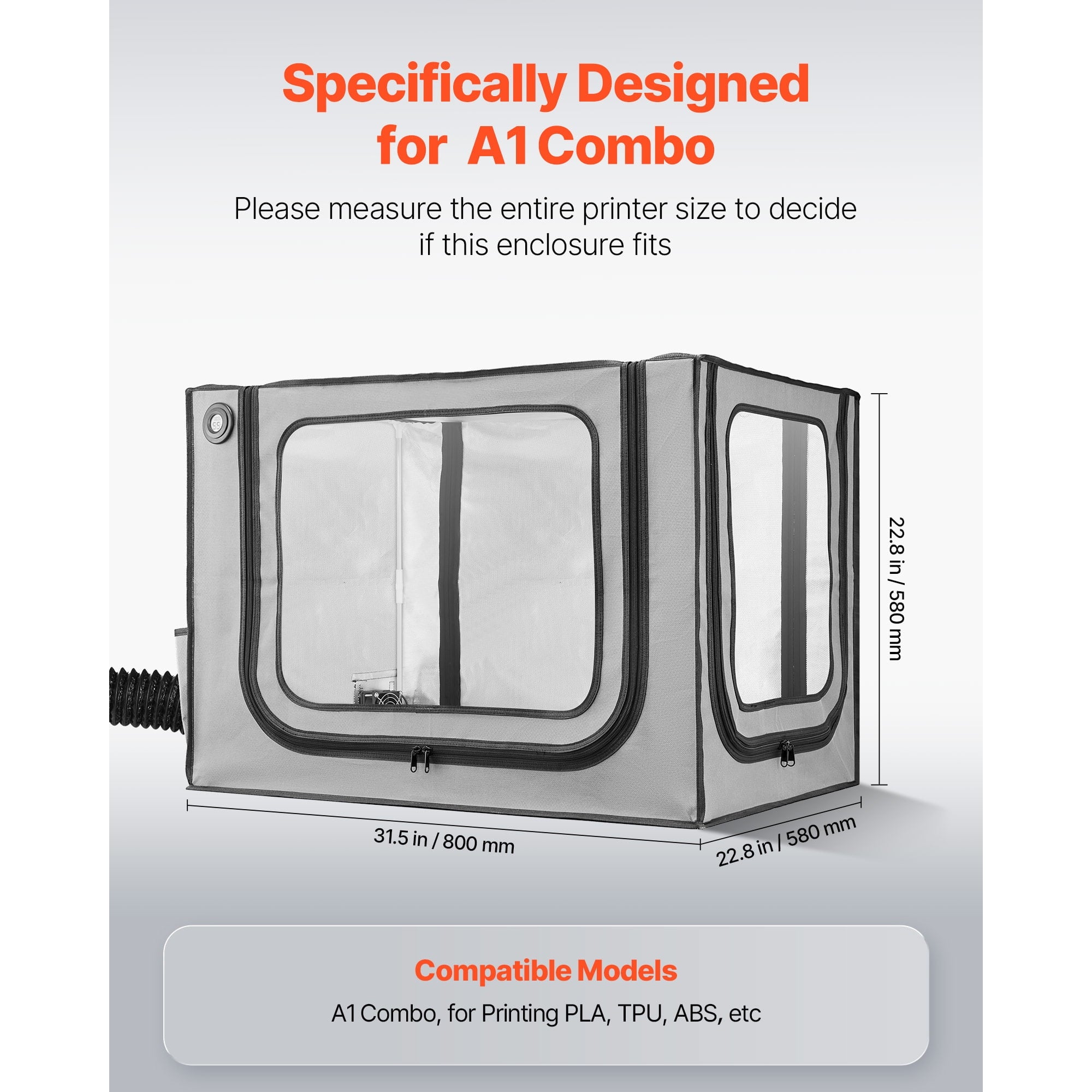 KFFKFF 3D Printer Enclosure with Ventilation, Durable Waterproof Prote