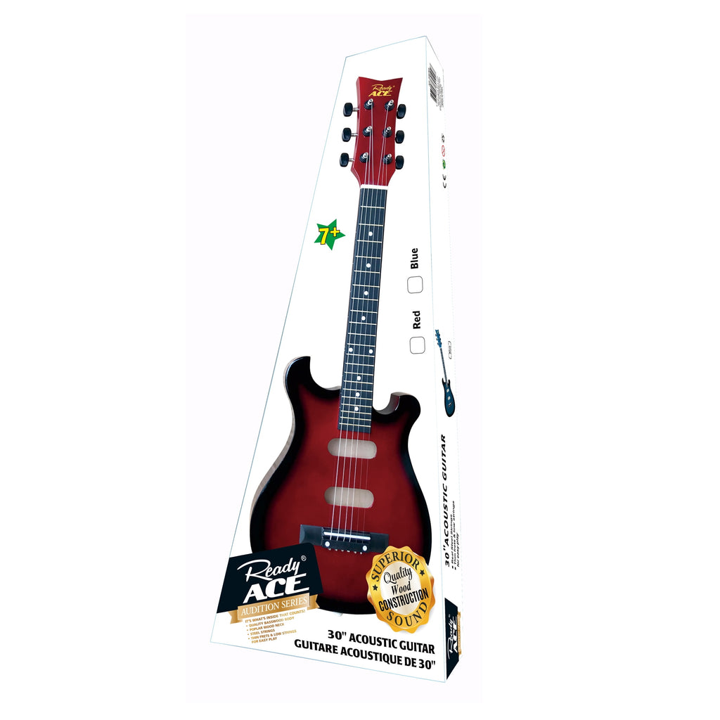 Ready Ace Beginner 30"Acoustic 6 String Guitar Sunburst Red -Stratus B