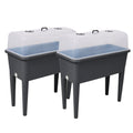 2 PCS Raised Garden Bed with Ventilated Transparent Greenhouse Lid