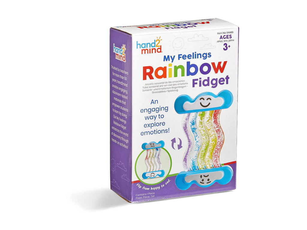 hand2mind Express Your Feelings Rainbow Sensory Fidget Tubes, Calm Dow