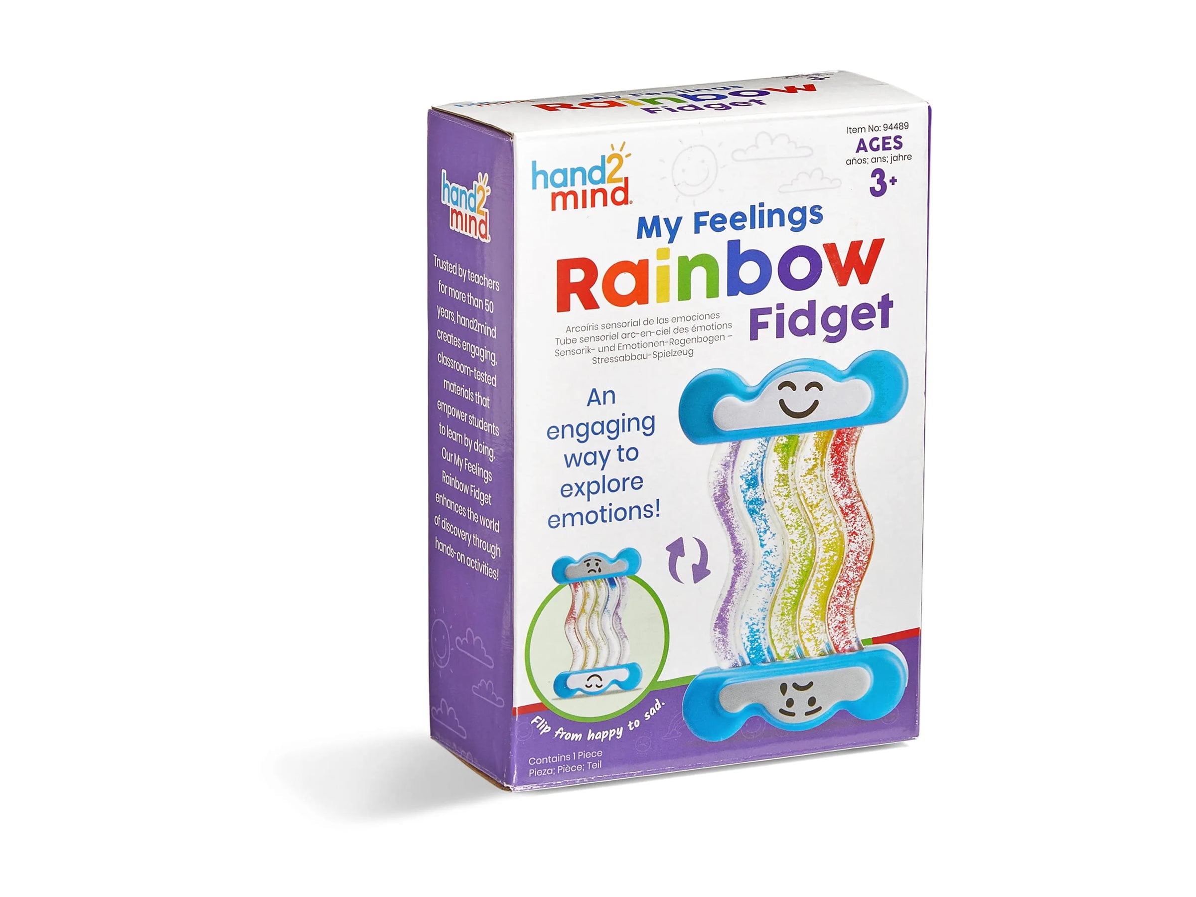 hand2mind Express Your Feelings Rainbow Sensory Fidget Tubes, Calm Dow