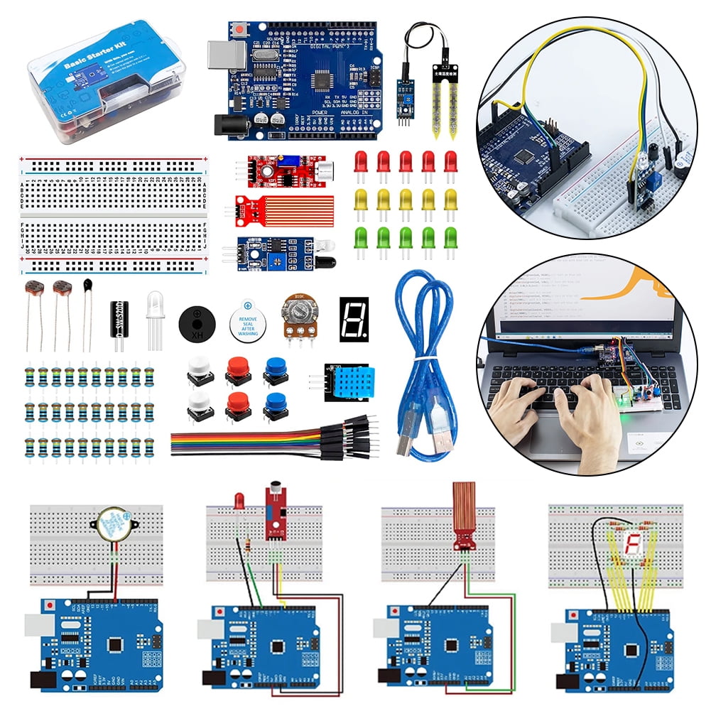 Educational Programming Kit with Breadboard Power Supply Resistors LED