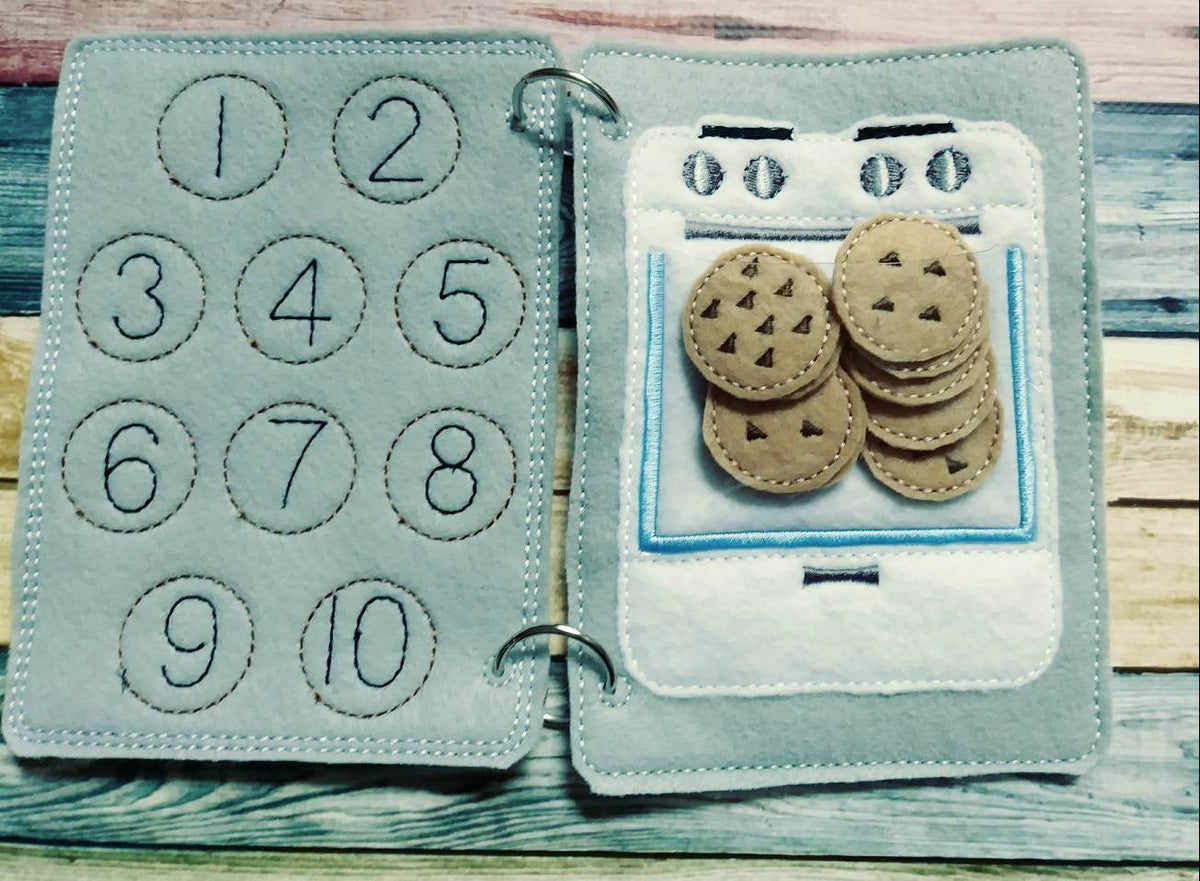 Learn to count  - Toddler quiet book page - toddler busy book - counting from 1 -10 page - learning page - number page - busy book