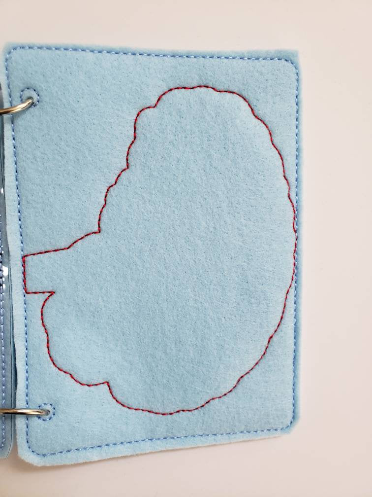 Human Brain puzzle quiet book page - brain maze - learning board - Medical Play Set - human body - busy board education