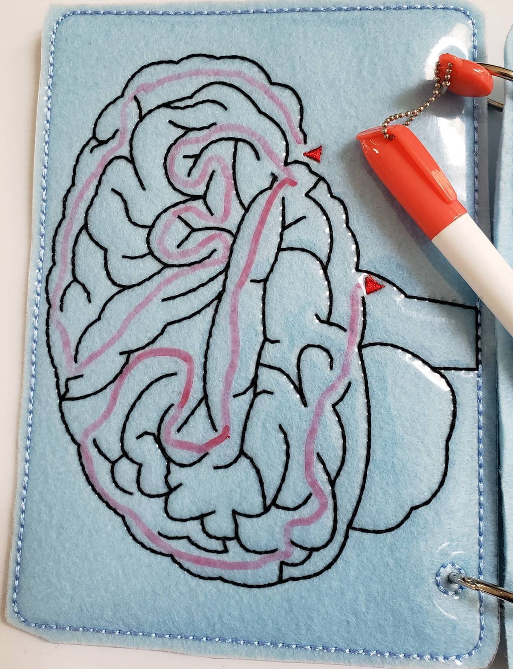 Human Brain puzzle quiet book page - brain maze - learning board - Medical Play Set - human body - busy board education