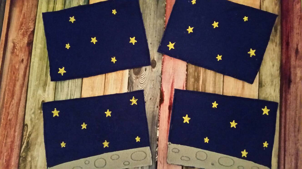 Outer Space - Playset - Sun -  space shuttle - planets, felt board - Quiet toy - Learning - Educational Toy - galaxy- stars - solar system