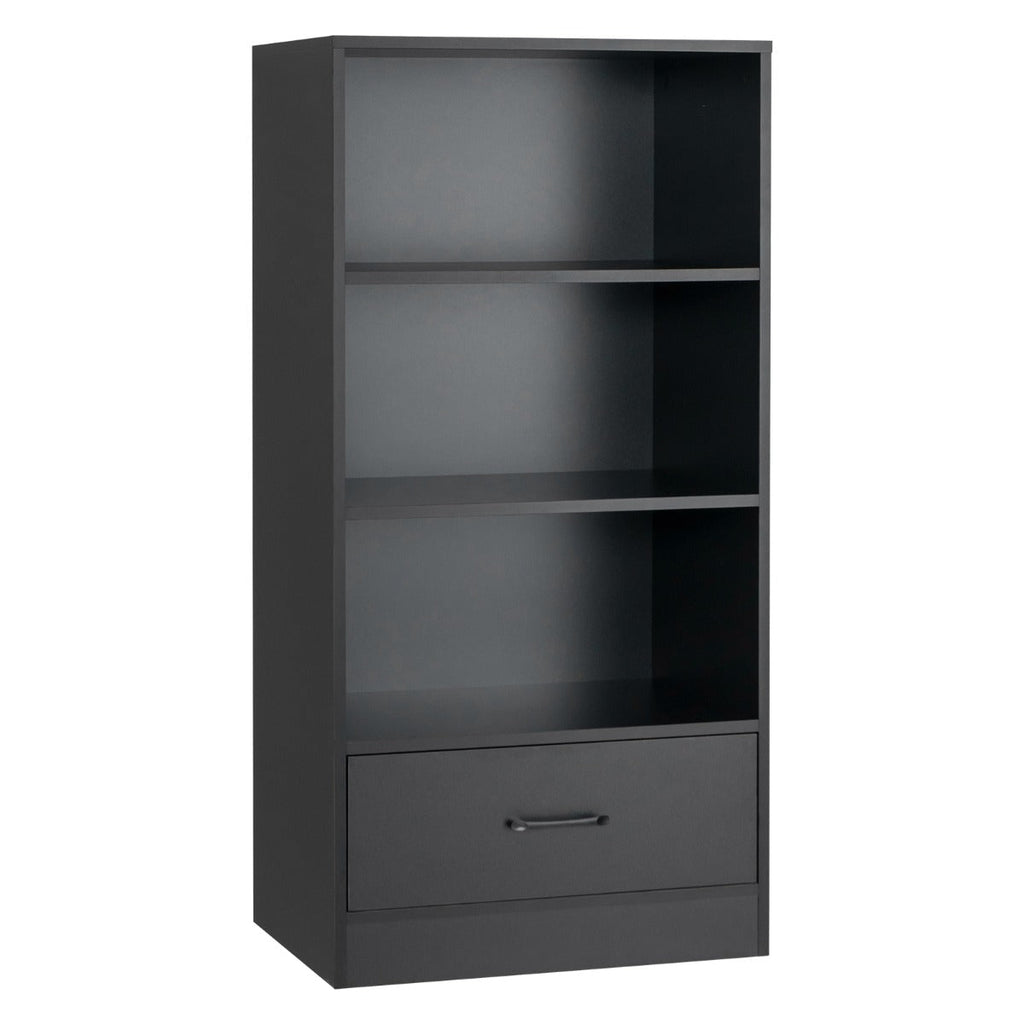NNECW Wood Bookcase with Storage Drawer for Living Room