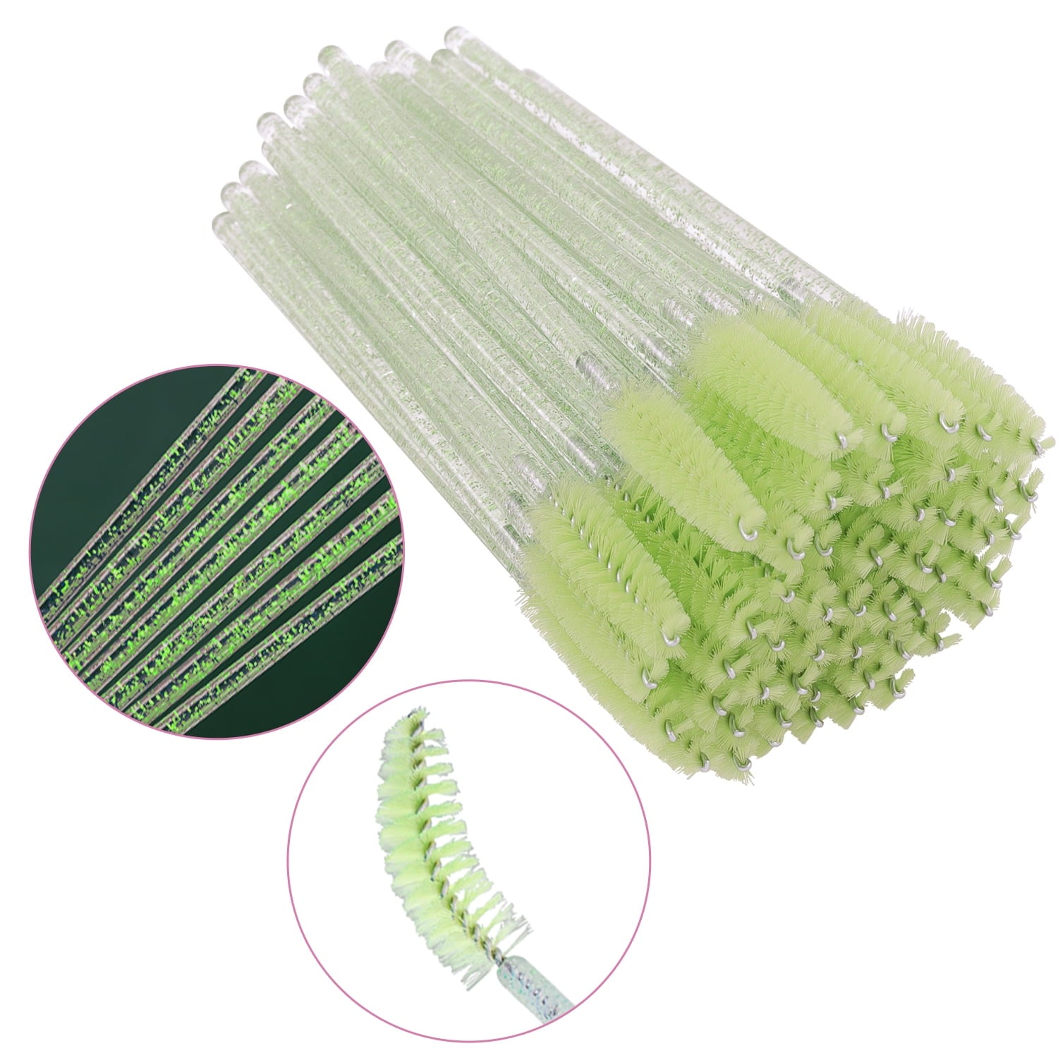 kikARU 200PCS Disposable Mascara Brush Set with crystal rod for Essent