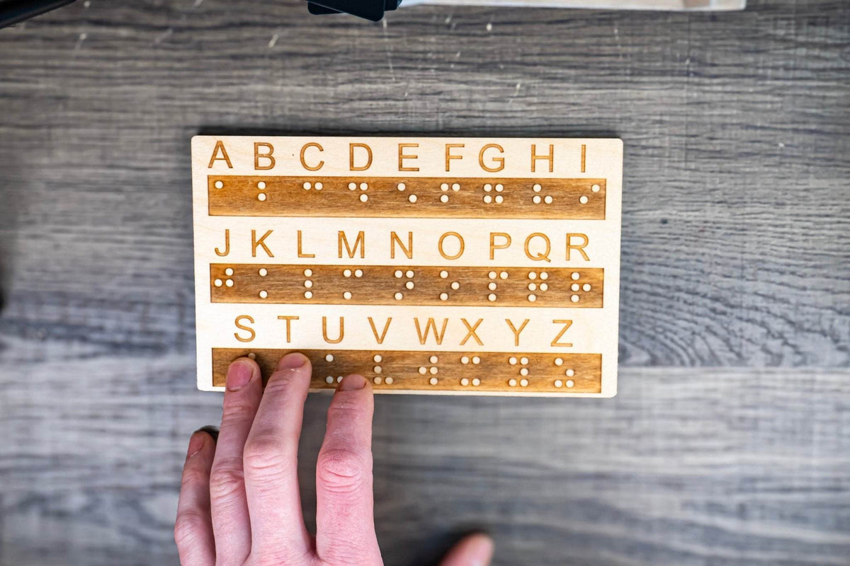 Braille Alphabet Board, Tactile Raised Dots, Made in the USA