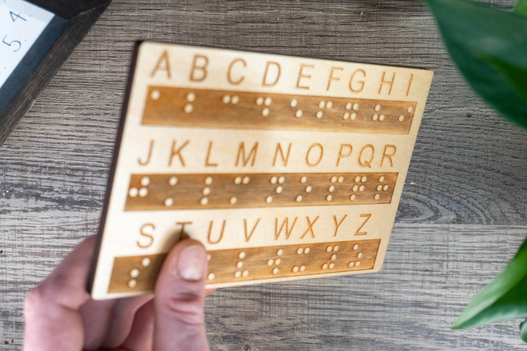 Braille Alphabet Board, Tactile Raised Dots, Made in the USA