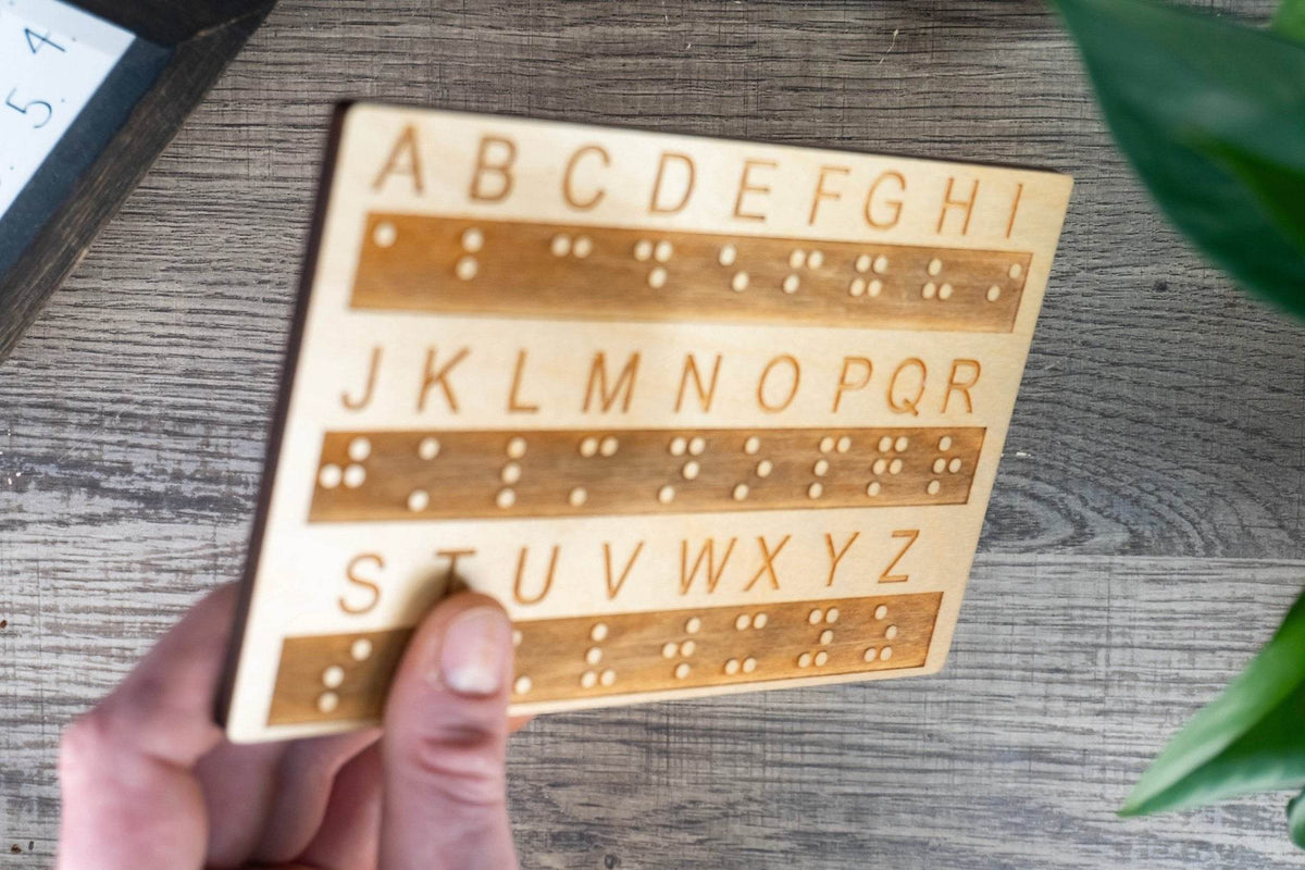 Braille Alphabet Board, Tactile Raised Dots, Made in the USA