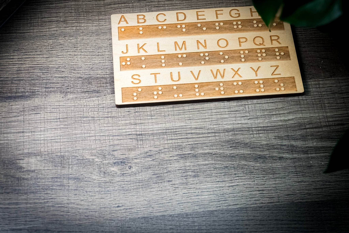 Braille Alphabet Board, Tactile Raised Dots, Made in the USA