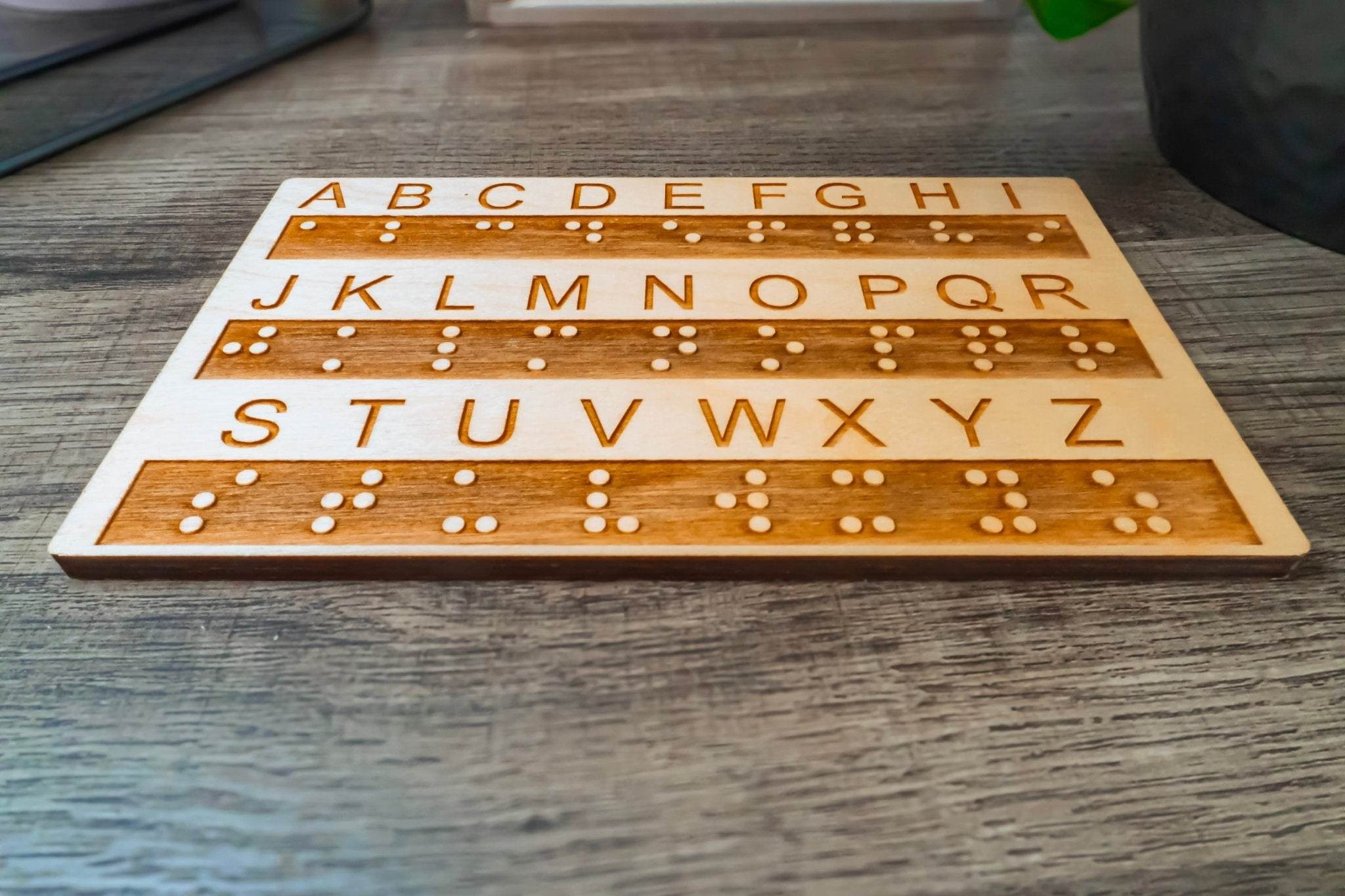Braille Alphabet Board, Tactile Raised Dots, Made in the USA