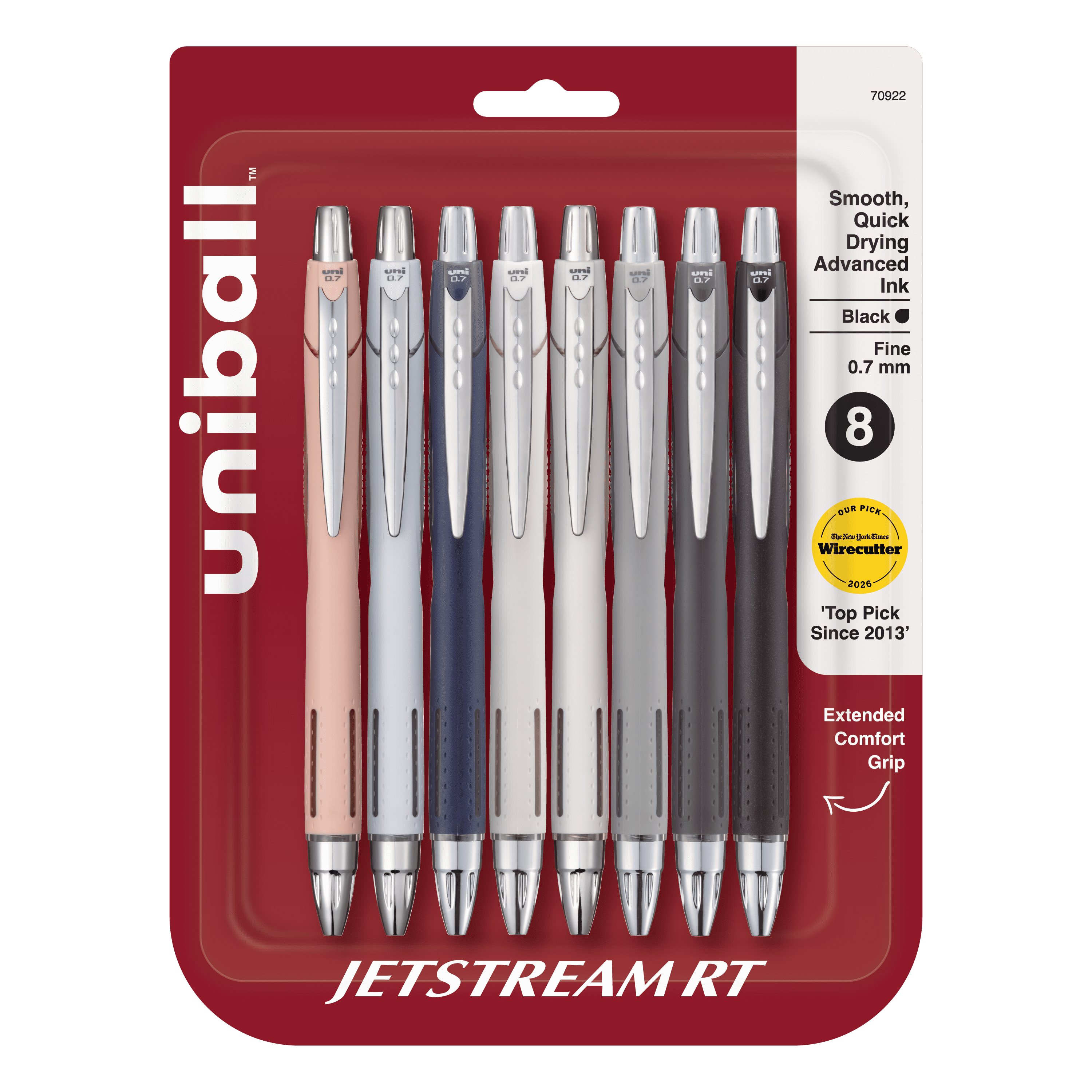 uniball™ Jetstream RT Ballpoint Pens, Fine Point (0.7mm), Black Ink,