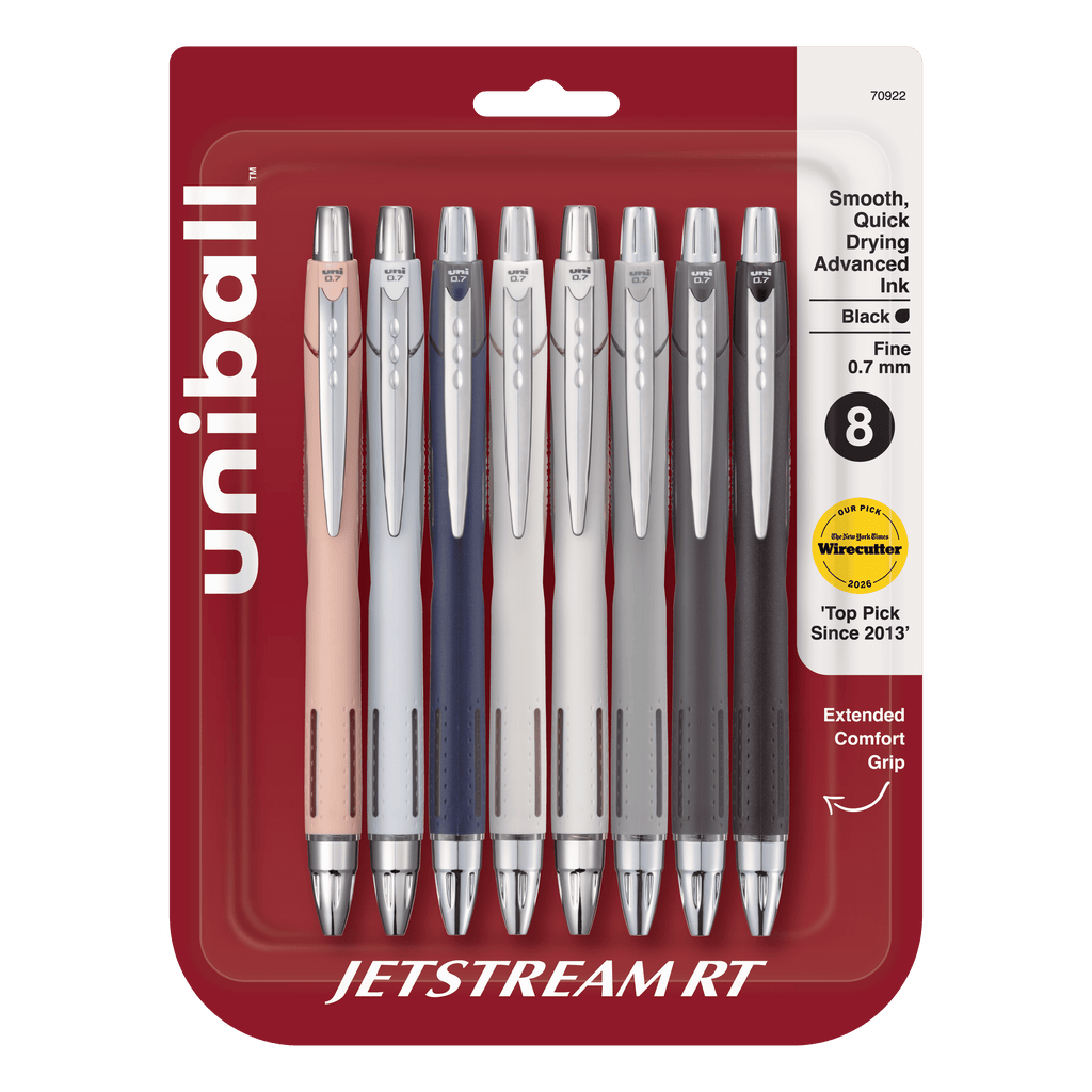 uniball™ Jetstream RT Ballpoint Pens, Fine Point (0.7mm), Black Ink,